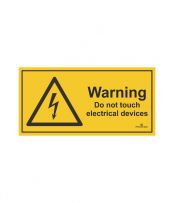 Warning Do not touch electrical devices