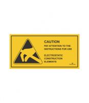 CAUTION PAY ATTENTION TO THE INSTRUCTIONS FOR USE/ELECTROSTATIC CONSTRUCTION ELEMENTS