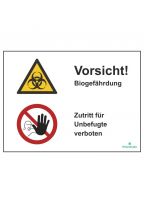 Vorsicht! Biogefährdung/Zutritt für Unbefugte verboten