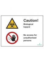 Caution! Biological hazard/No access for unauthorised persons