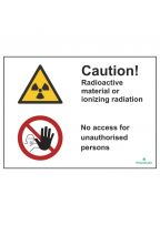 Caution! Radioactive material or ionizing radiation/No access for unauthorised persons