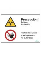 Precaución! Peligro Radiación/Prohibido el paso a toda persona no autorizada