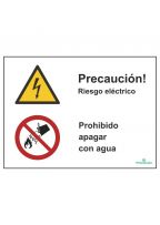 Precaución! Riesgo eléctrico/Prohibido apagar con agua