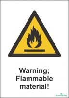 Warning; Flammable material