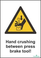 Hand crushing between press brake tool